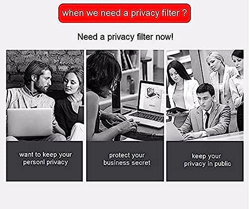 Image of 15.6 inch - Privacy Guard Filter Screen, Avoids Visual Hacking, Anti-Scratch, Anti-Glare, UV & IR Rejection and Anti Blue Light for Eyes Protection. (16:9 Aspect Ratio) 375 * 194mm Size.