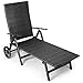 Produktbild Vanage Sonnenliege mit Polyrattan Optik in schwarz - Gartenliege mit 2 Rädern - Liegestuhl ist klappbar - Gartenmöbel - Strandliege aus Aluminium - Relaxliege für den Garten, Terrasse und Balkon