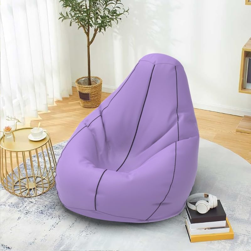 Bean Bag Chair Cover | Size: 4XL | Color: Lavender Black | Without Beans | Premium Leatherette Cover (CMFYPPNG1607)-image-24