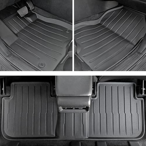 Image of Floor Mats Cargo Mat Set for Honda CRV 2026 2025 2024 2023 Car Mat Accessories(Include Hybrid), All Weather TPE Cargo Liner Door Sill Protectors for CR-V Gas Hybrid(Full Set Mats)