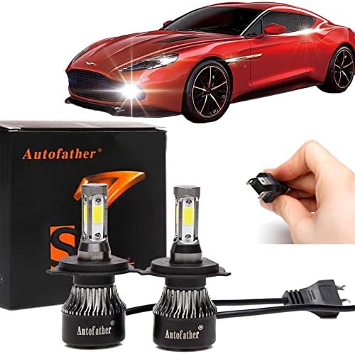 ZhanGe LED Headlight Bulbs H4/HB2 /9003 Hi/Lo Dual Beam - 4 Sides 240W High Power 24000LM Super Bright 6000K White Headlamp/Fog Light/DRL Replacement Kit - Package of 2