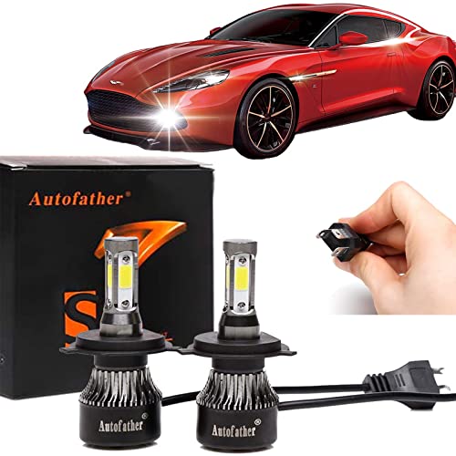 Zhange Led Headlight Bulbs H4/Hb2 /9003 Hi/Lo Dual Beam - 4 Sides 240W High Power 24000Lm Super Bright 6000K White Headlamp/Fog Light/Drl Replacement Kit - Package Of 2 #TOP3
