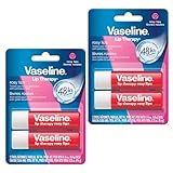 Vaseline Lip Therapy Care Rosy, Fast-Acting Nourishment, Ideal for Chapped, Dry, Cracked, or Damaged Lips, Lip Balm, 2-Pack of 2, 0.16 Oz Each, 4 Lip Balms