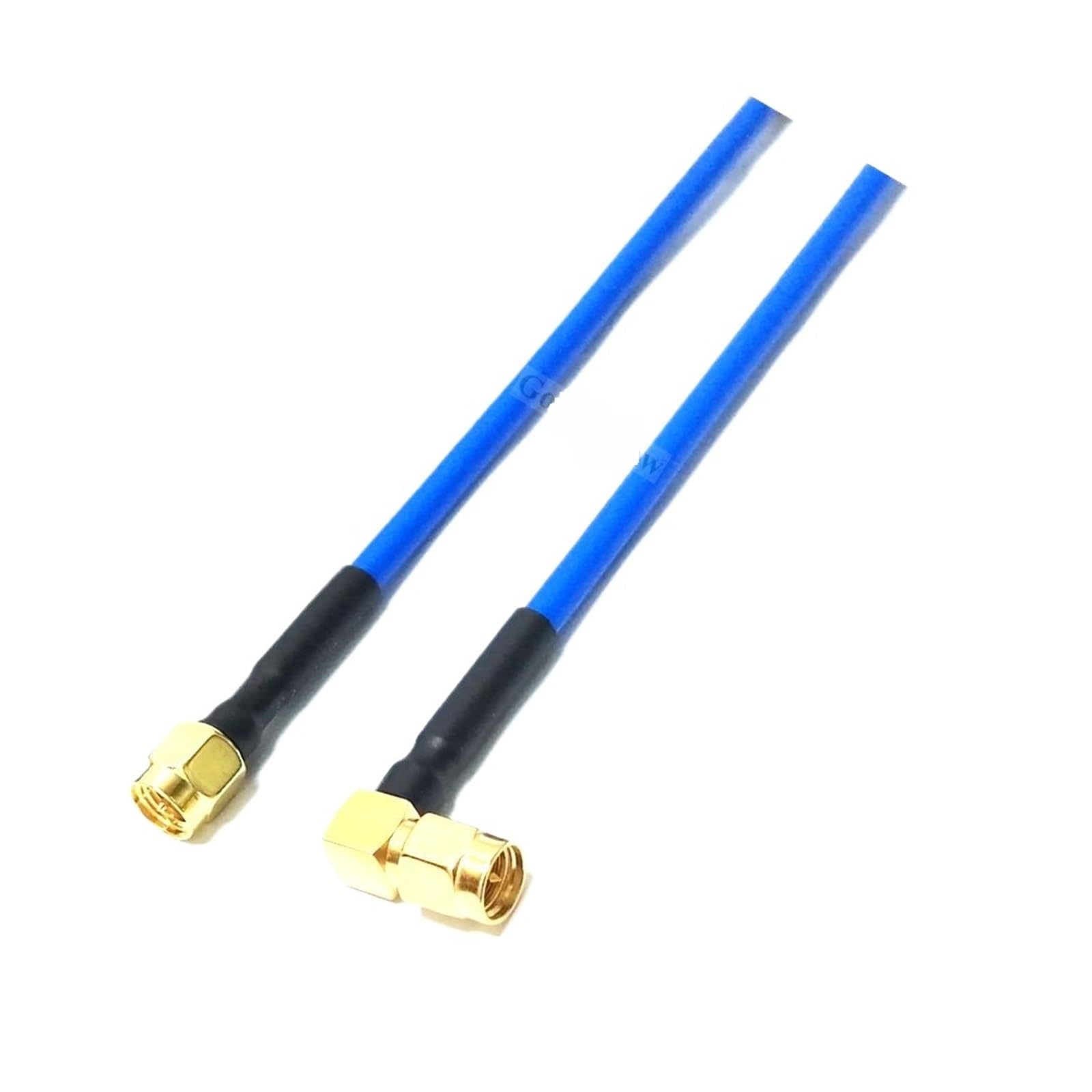 Jack Maschio Ad Angolo Retto RG402 SMA Al Cavo Semirigido Blu A Spirale