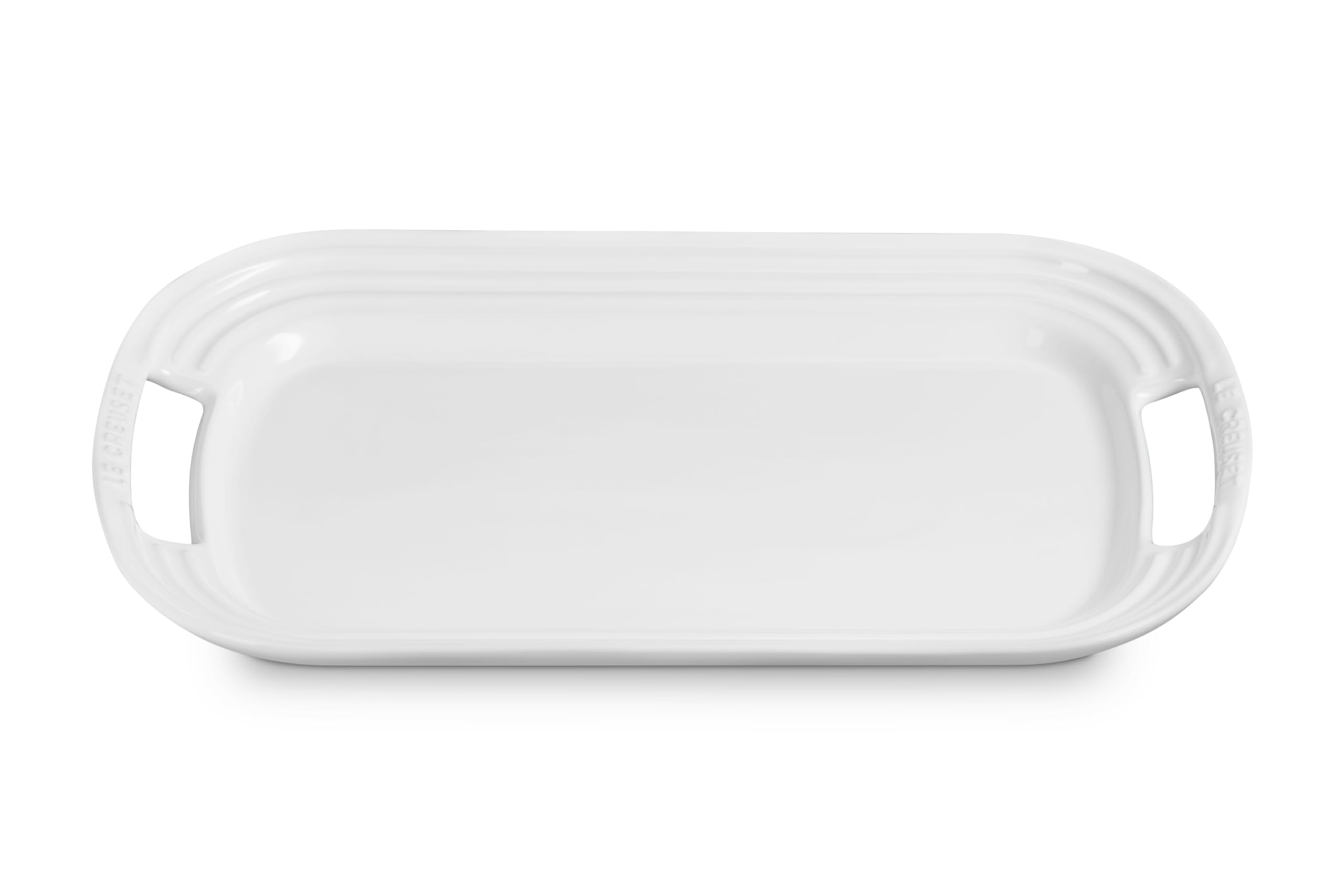 Le Creuset Stoneware Oval Serving Platter, 16.25", White