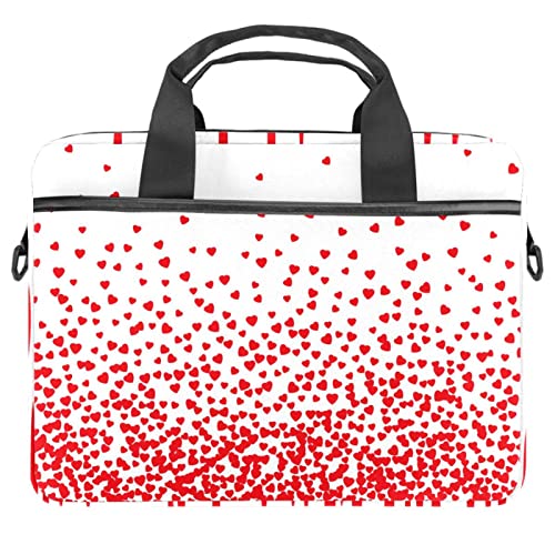 Sacoche bandoulière pour ordinateur portable 13 pouces au motif cœur rouge unique