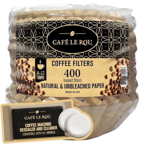 'NEW' - Caf&eacute; Le Rou Paper Coffee Filters, 400 Count, Biodegradable, Natural Fibers 8-12 Cups...