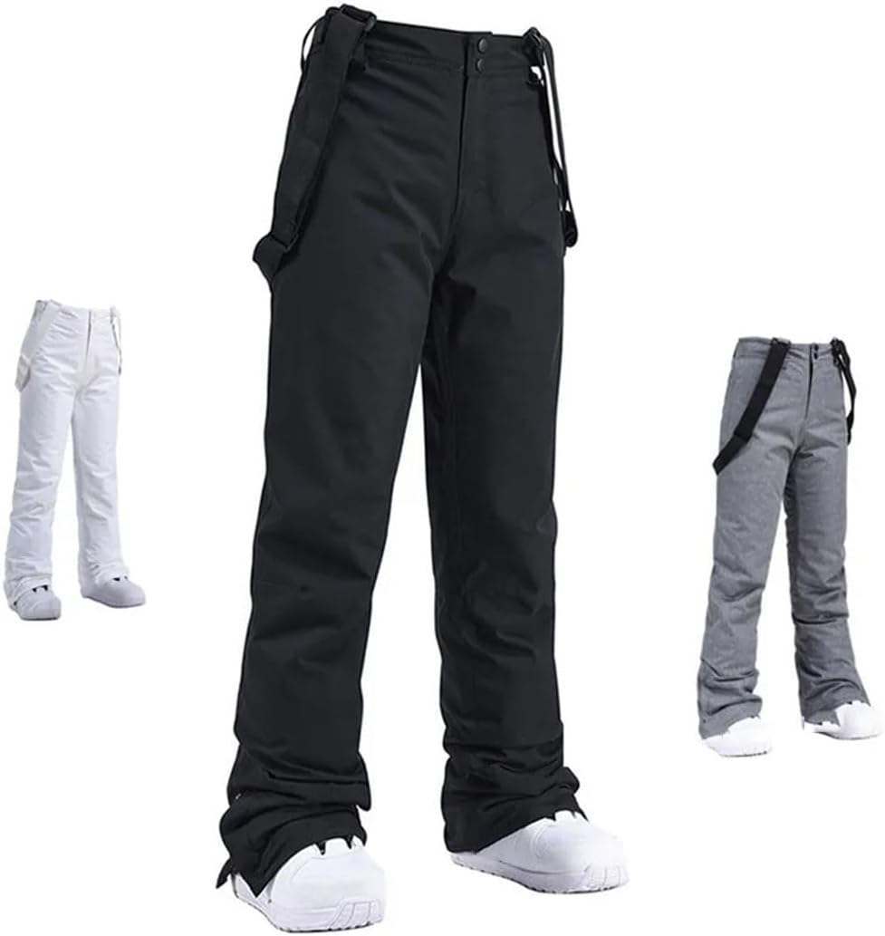 Men Women Winter Thick Warm Skiing Pants Windproof Suspender Trousers Snow Snowboard Pants