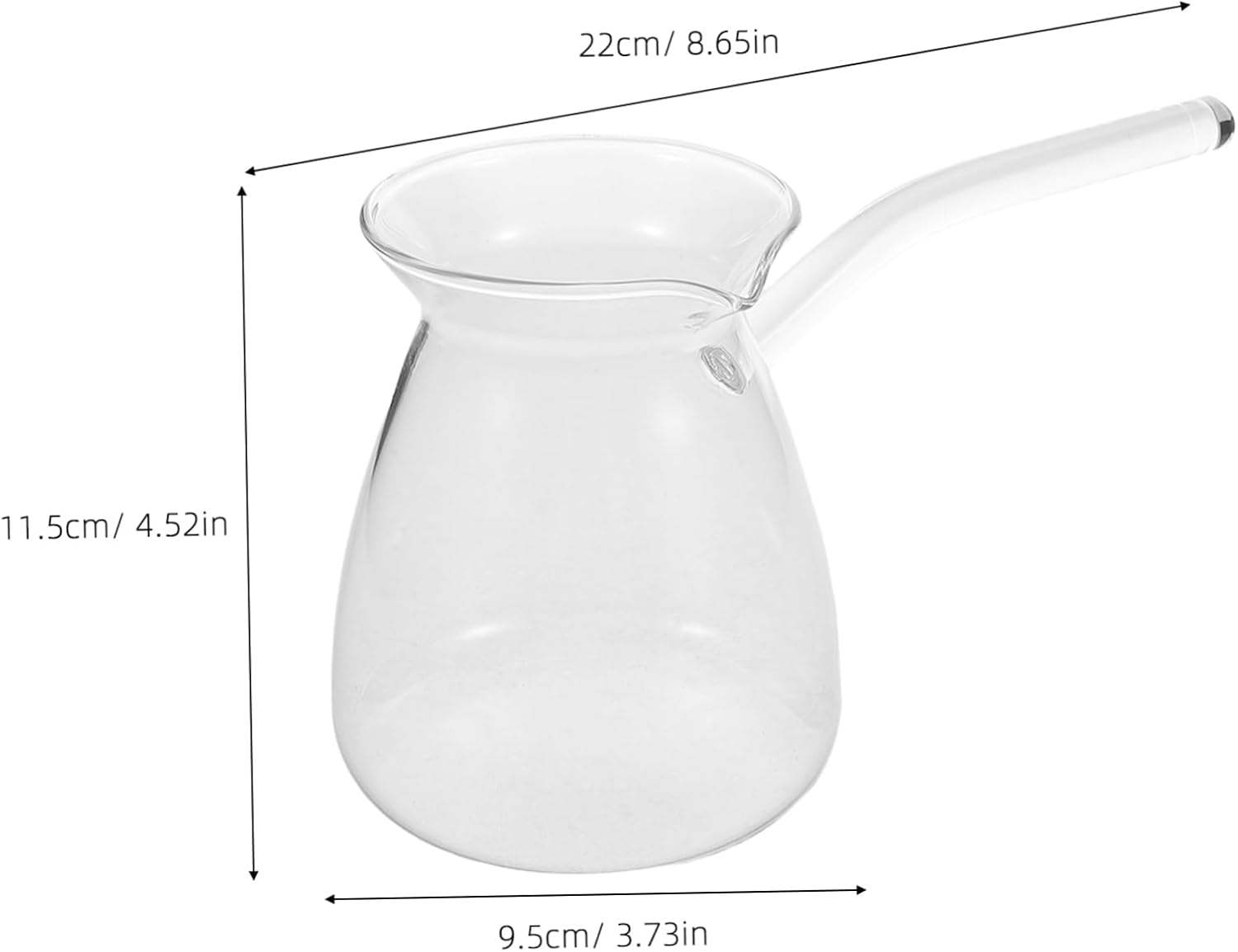 Alipis 2pcs Thickened Borosilicate Glass Kettle with Side Handle Milk Warmer for Home and Office Use and Easy to Clean