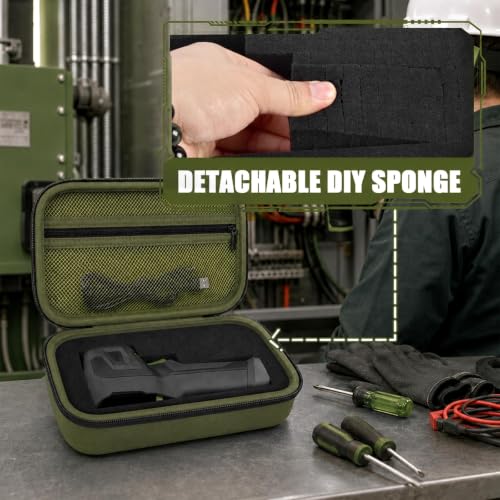 Image of Boobowl Case Compatible with HSFTOOLS HF96 / H128 / Thermal Camera, Infrared Cameras Storage Holder Box for USB Cabless(Bag Only) (Green, For TC004 / H96 / H128)
