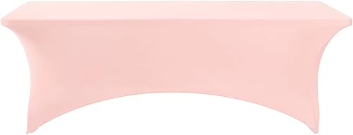 Miniatura 506 de FORLIFE Paquete de 6 manteles de elastano, de ajuste universal para mesas rectangulares de 6 pies, para patios, bodas, banquetes, fiestas