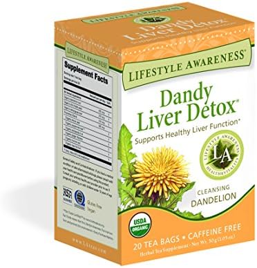 Lifestyle Awareness Teas, Caffeine Free Dandy Liver Detox Tea, 20 Count