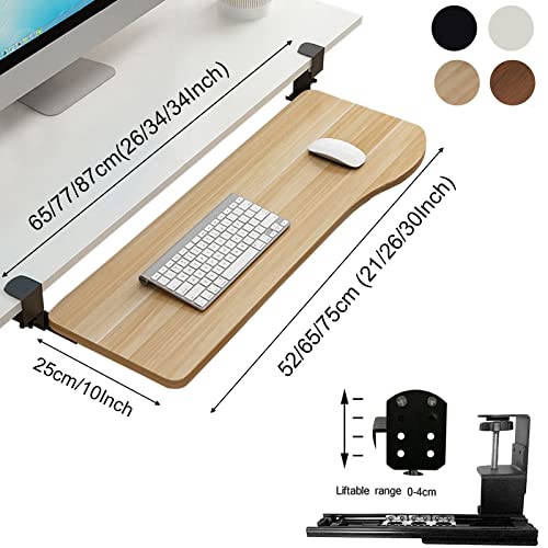 Étagère d'angle extensible avec plateau de clavier en bois pivotant noyer - 2