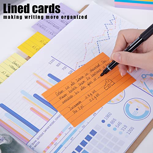 Koogel 300Pcs Ruled Index Cards, 5 X 3 Inch Index Cards Flash Cards Neon Color Note Cards Study Cards For School Learning Memory Office #TOP1