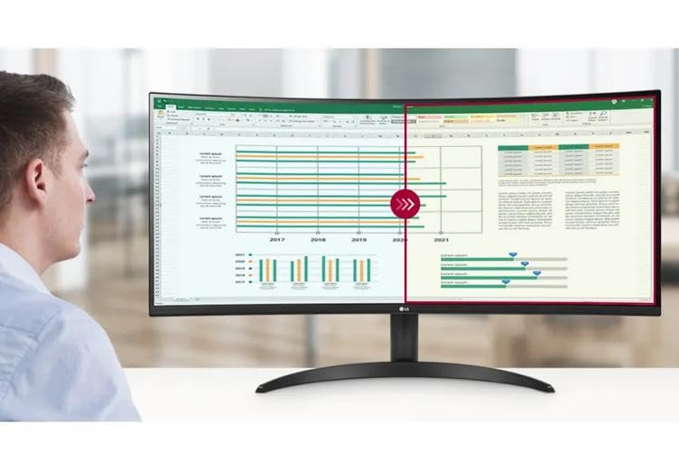 Image of LG 34 inch WQHD Curved Monitor, 100Hz IPS HDR 10, AMD FreeSync, PBP, Auto Input Switch, Dual Controller, 1 x DisplayPort, 2 x HDMI, Black