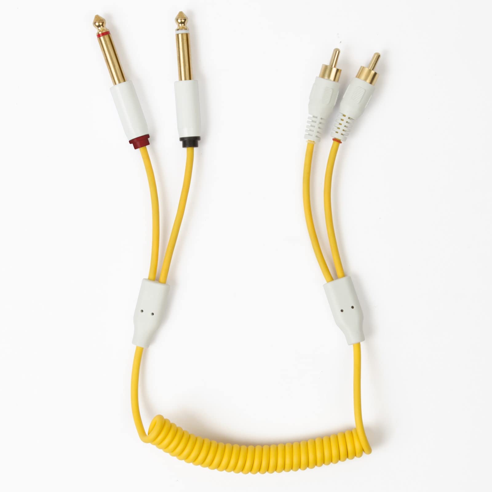 Candycord - Cavo audio da myVolts, LR RCA a 2 prese dritte grandi, ricci, da 40 cm a 50 cm, colore verde menta