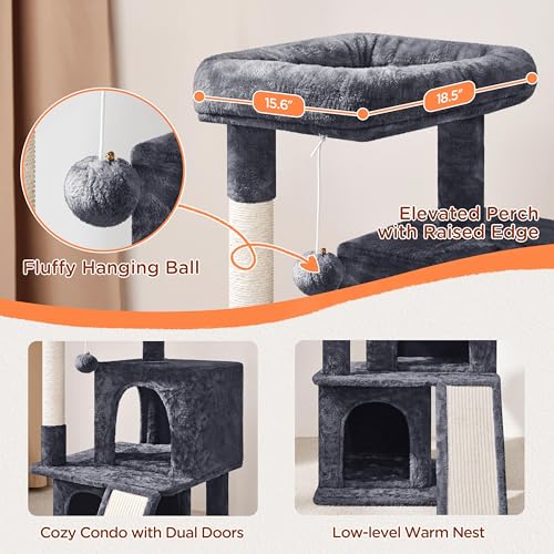 Árbol para Gatos 36in Multinivel con Rascador y Dos Condos miniatura 3