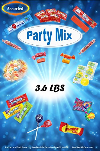 Assorted Candy Variety Mix 3.6 Lbs - Huge Party Mix Bulk Bag of: Smarties, Lemonheads, jawbreakers, Laffy Taffy and Much More!
