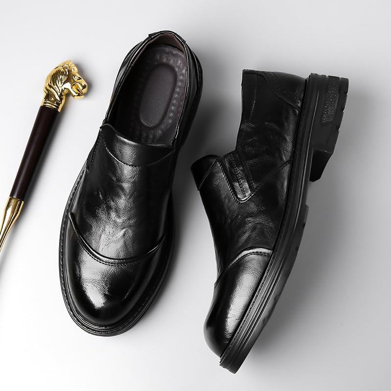 Men's Fashion Leather Oxford Shoes, Dress Lace Up Pointed Toe Business Wedding Office Classic Tuxedo Shoes, Brogue Comfortable Casual Formal2