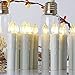 HANNAHONG 10 pcs LED Flameless Taper Candles with Remote,Small Mini Electric Dimmable Flickering Fake Wax,Battery Operated,Windows Clips Lights for Stick Candelabra,Wreath,Christmas Decor