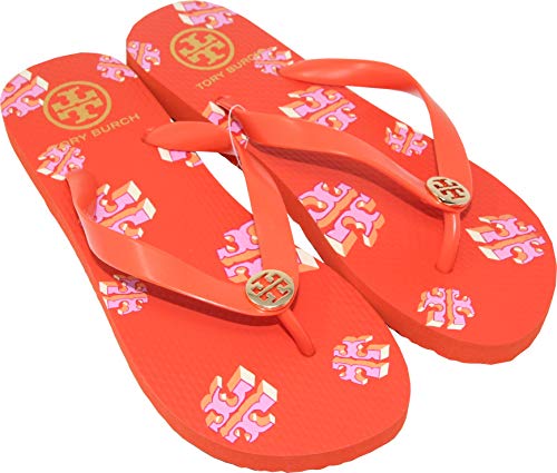 Tory Burch Rubber Flip Flops (Poppy Red, Size 8)