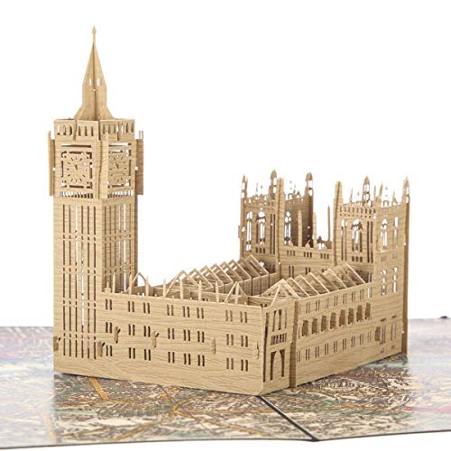 Cardology - Palace of Westminster Pop Up Card | Big Ben Pop Up Card, London Gifts To Send Abroad | Handmade