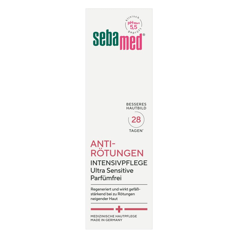 Sebamed Anti-Rötungen parfumfreie regenerierende Intensivpflege, bei Rosacea, mindert Rötungen im Gesicht, als Rosacea Gesichtspflege geeignet, Rosacea Gel für die Pflege von geröteter Haut, 50 ml