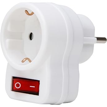 Kopp Adapter Plug with Switch Pack of 1 Arctic / White 470112003