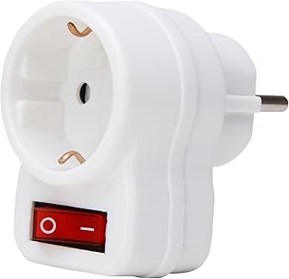 Kopp Zwischenstecker mit Schalter, 1 Stück, arktis/weiß, 470112003