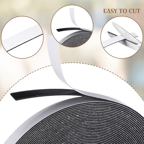 Image of Tatuo 2 Rolls Double Sided Foam Tape 0.6 Inch by 50 Feet Black PE Foam Tape Sponge Soft Mounting Adhesive for DIY Craft Picture Poster Hanging