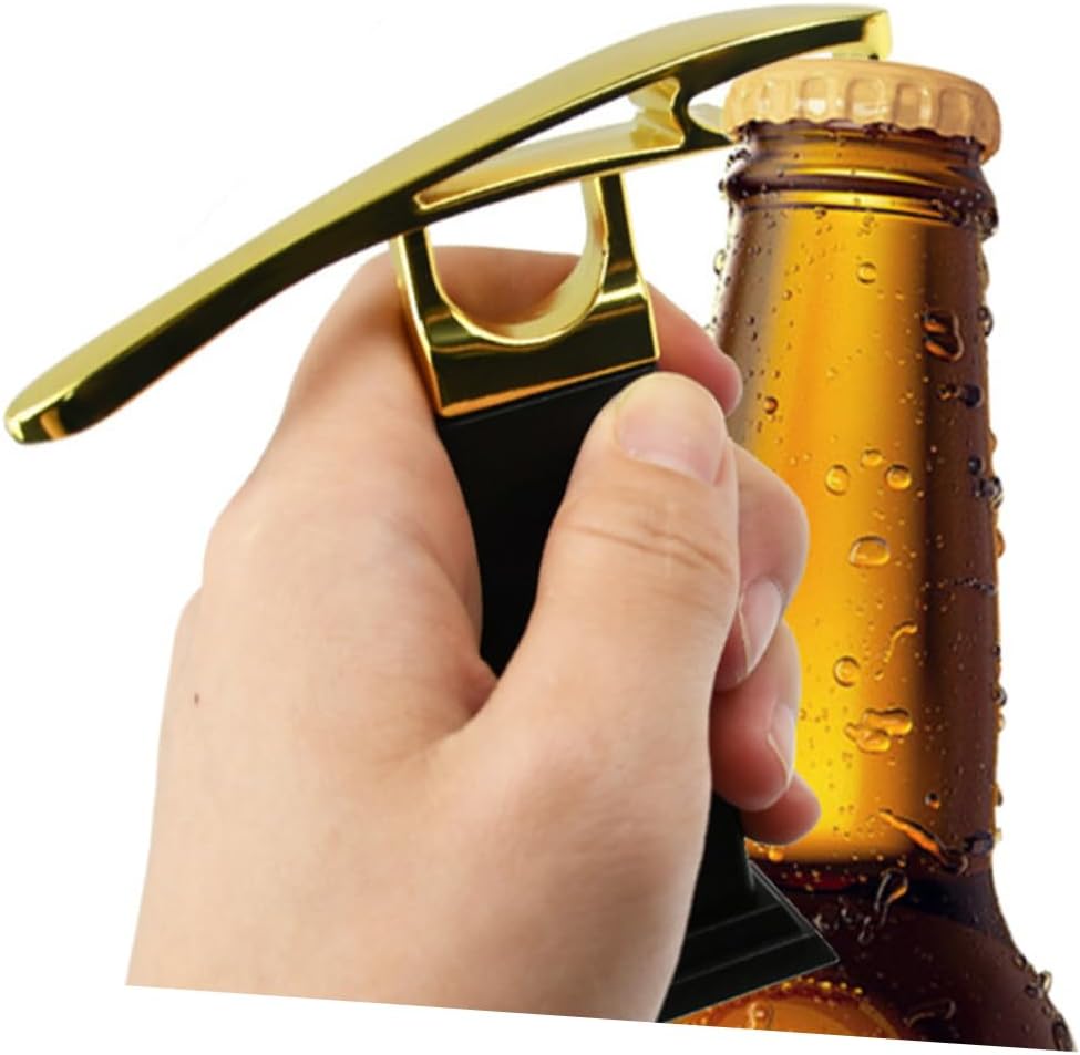Wine Opener Aluminum Alloy Manual Bottle Opener (Golden 10.30X10.30X2.30CM) image 3