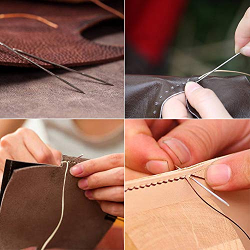 23 PCS Large Eye Sewing Needles, 2.56in Sewing Sharp Needles, Handmade Leather Needle Embroidery Thread Needle, Stainless Steel Yarn Knitting Needles with a 3.3in Plastic Bottle
