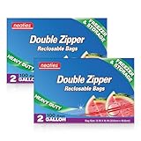 Neaties 2 Gallon Zipper Bags - Reclosable Storage and Freezer Bags - Premium Two Gallon Zip Bags, Press and Double Lock Heavy Duty Clear Freezer Bags for Tight Seal and Fresh Storage, Pack of 200