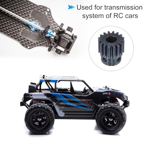 sourcing map 1 Stück 1Mod 16T Ritzel Zahnrad Zahnräder 7mm Bohrung aus Gehärtetem Stahl Motorzahnstange Stirnrad mit Stufe für RC Auto LKW Buggy Getriebe Antrieb