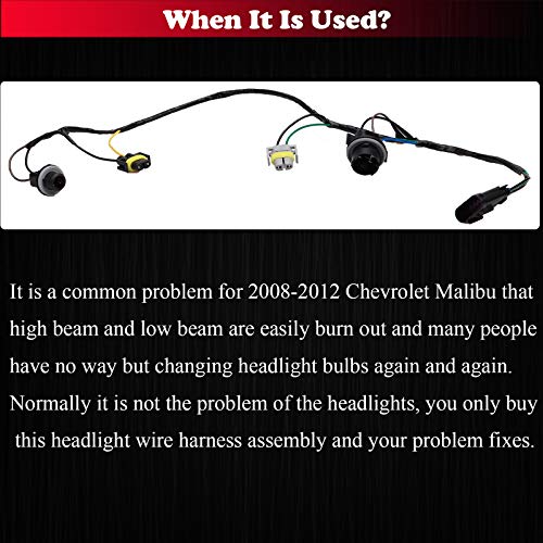 Hoput 15930264 645-539 645539 Headlight Wiring Harness Connector, Compatible With Chevy Malibu 2008-2012 #TOP1