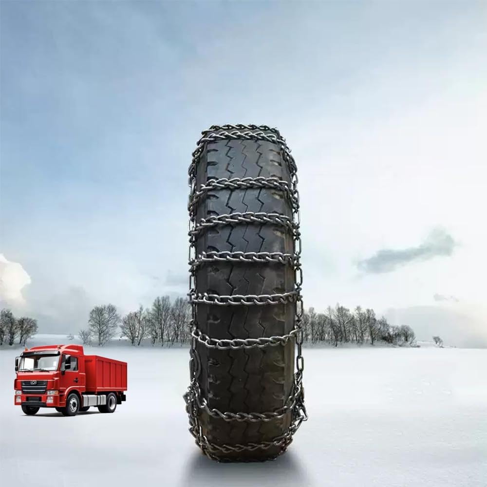 Set of 2 Universal Emergency Tire Traction Chain Snow Chains for Semi Trucks Metal Tire Chains for SUV Trucks Pickup Trucks Semi Trucks Van Trucks ATV Light Truck 9mm 10.00-20 9mm 225/75R17.5