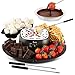 Kusini 2 in 1 Electric Fondue Set & Smores Maker Tabletop Indoor Kit with Removable Trays & 4 Skewers – Smores Station Chocolate Melting Pot - Unique Couple Gift Set Idea, Date & Movie Night Supplies