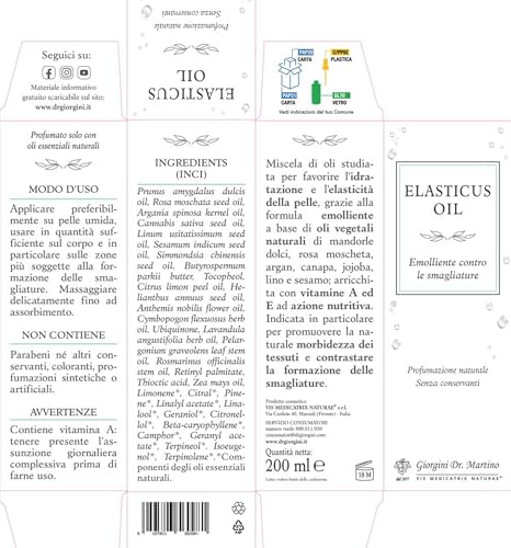 Dr Giorgini Elasticus Oil - 250 Ml (Miscela Di Oli, Ideale Per Contrastare La Formazione Di Smagliature) - 2