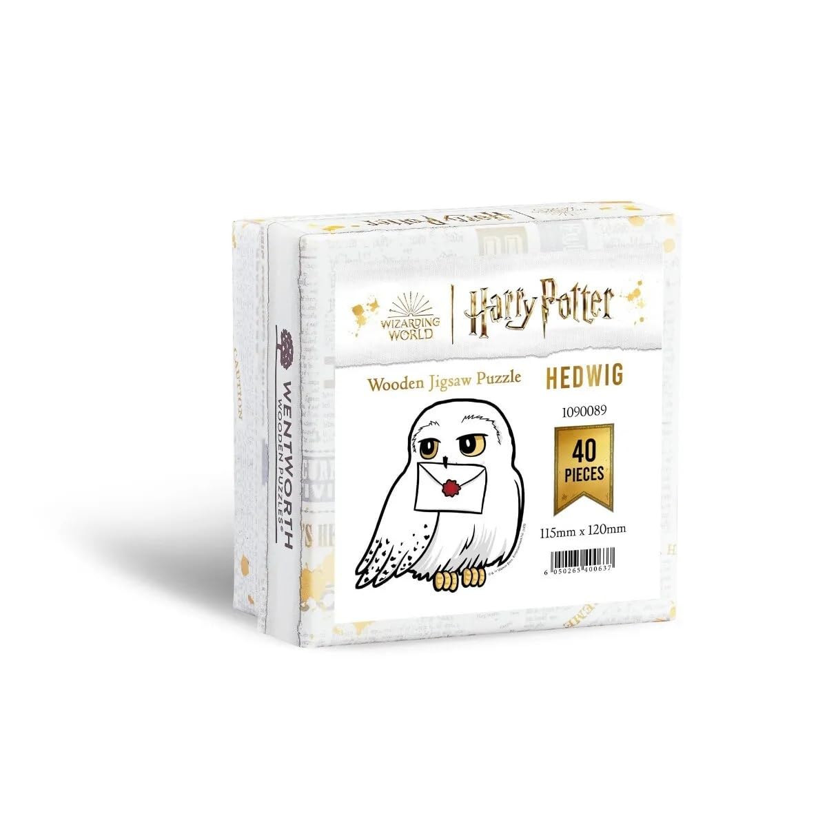 Wentworth Wooden Puzzles Hedwig Jigsaw - Harry Potter 40pcs Puzzle Gift, Themed Irregular Pieces, Sustainably Sourced Wood and British Made - Official Licensing Partner