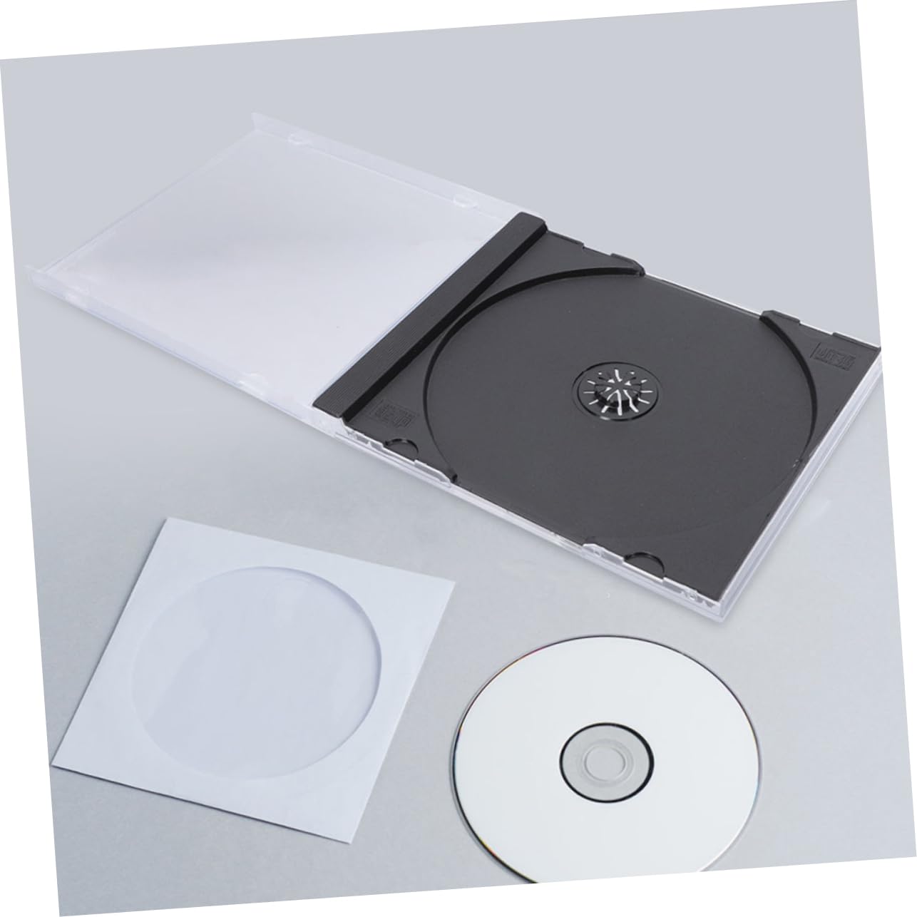 GALPADA Custodie Trasparenti per CD in Plastica 10 Pezzi, Impilabili e Protettive, per Custodia e Organizzazione Dischi in Casa o Ufficio