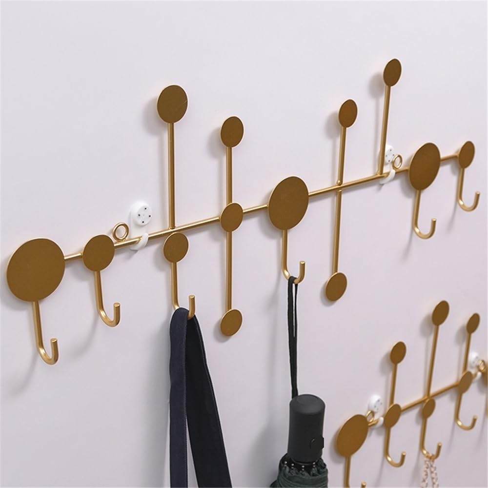 Perchero de Montaje Perchero Creativo de Pared for Entrada, de Metal, for Colgar Abrigos, Chaquetas, Ropa y Sombreros. Percheros Pared(Gold,Grande)