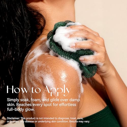 CORATED 2 Stücke Afrikanischer Netzschwamm für Körperpflege, African Net Sponge, Tiefenreinigung, Waschbar (Leinen und Braun)