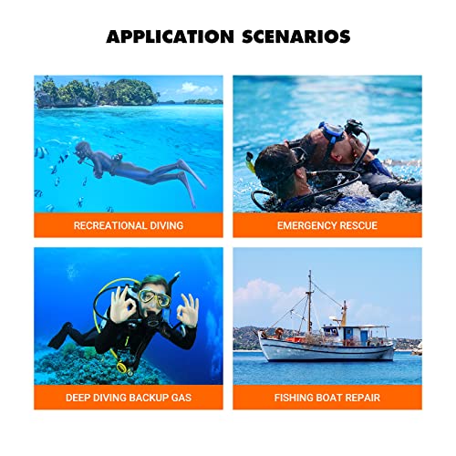 Smaco Scuba Tank Diving Gear For Diver 1L Mini Scuba Tank With 15-20 Minutes Small Emergency Backup Diving Tank Kit For Underwater Exploration Rescue Pony Bottle S400 Pro #TOP4