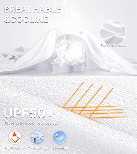 Women Upf 50+ Uv Sun Protection Shirt Long Sleeve Golf Light Jacket Spf Hiking Running Shirts With Zip Pockets White M #TOP3