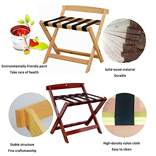 Cintre de chambre porte-bagages pliant en bois blanc résistant - 6