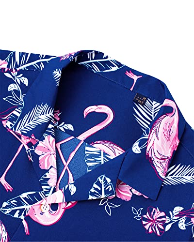 Hawaiihemd für Herren von J.VER – Kurzarm Sommerhemd mit Flamingo-Muster