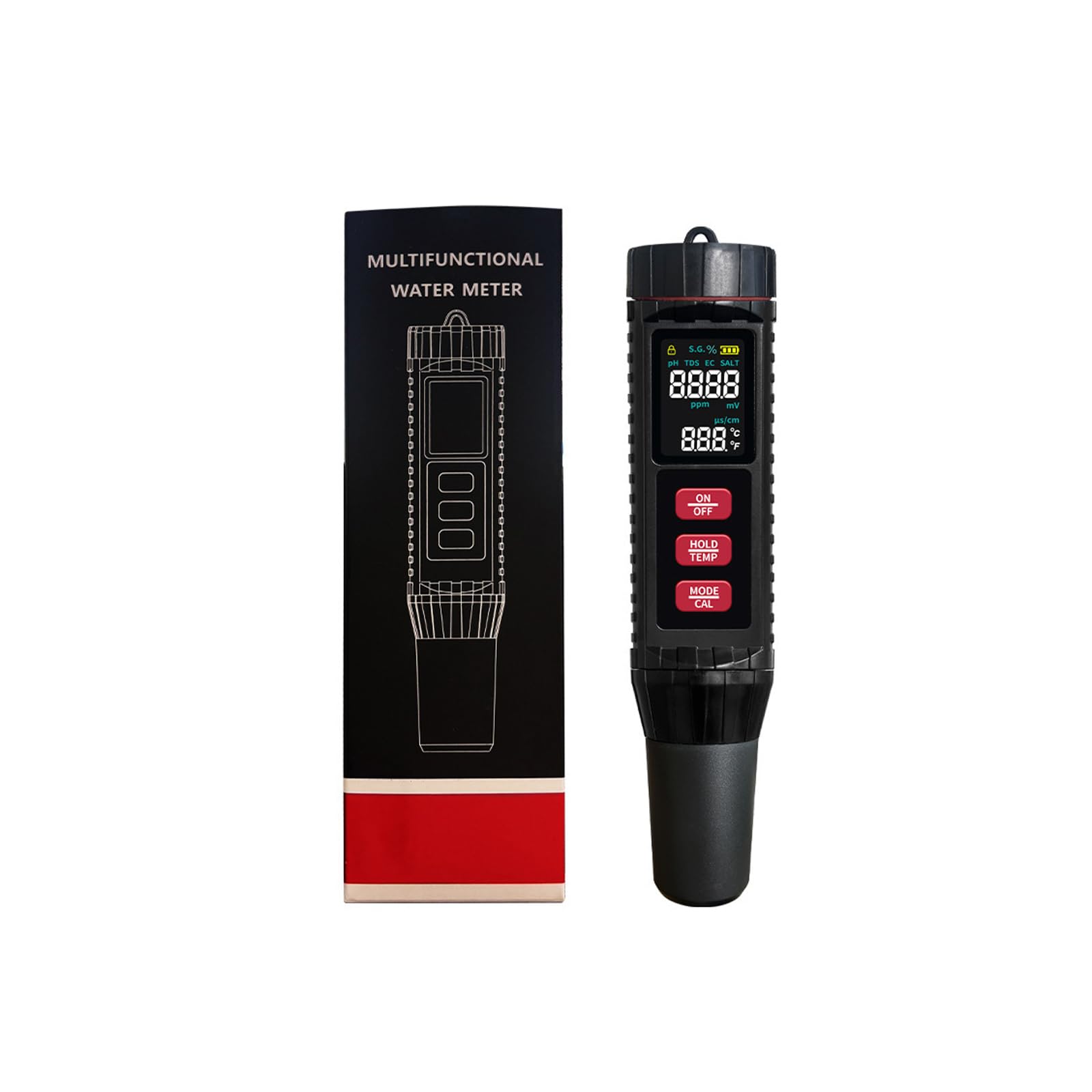 Parametro Acqua per acquari acqua salata Vasche idromassaggio Misura la temperatura Tester idroponico multifunzionale