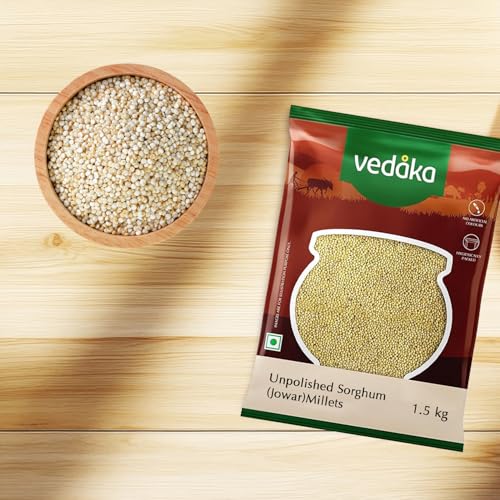 Image of Amazon Brand - Vedaka Unpolished Sorghum Millets | 1.5 Kg | Jowar /Great Millet /Bili Jola /Jonnalu /Cholam