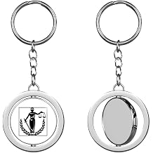 Blind Justice - Lady Balance Scale Symbol Lawyer Law fair Keychain Spinning Round Chrome Metal Key Chain