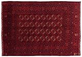Afghan Teppich Turkmene 200x300 Handgeknüpft Rot Geometrisch Orientalisch UNIKAT